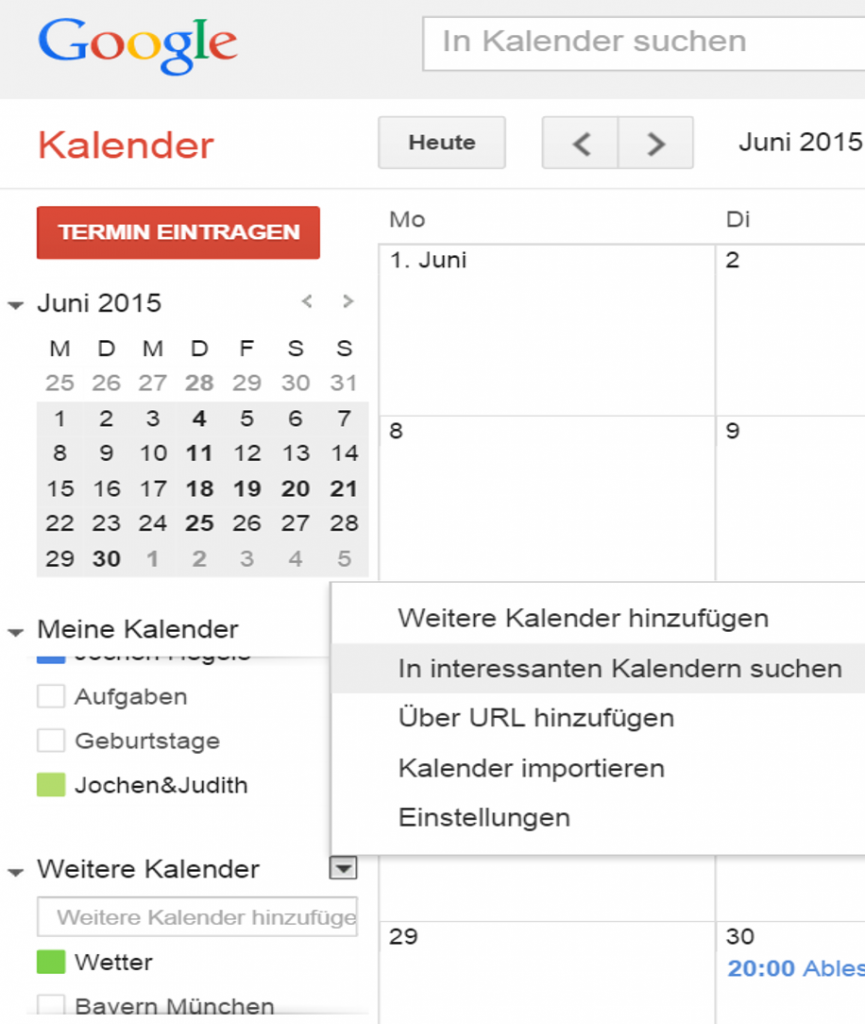 Google Kalender Abonnieren