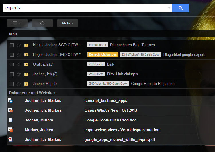 Gmail Suche erweitern