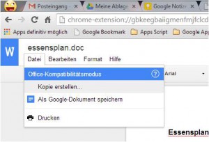 Office-Kompatibilitätsmodus in Google Drive