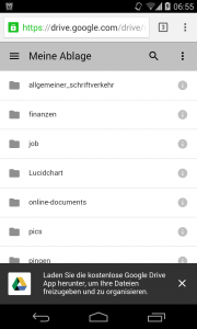 Optimierung der mobilen Webseite von Google Drive