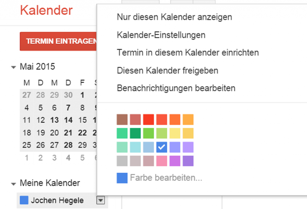 Die Google Kalender Farbe ändern - Arbeiten mit dem Google Kalender (5/8)