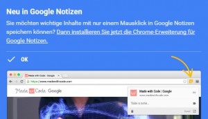neue Chrome Erweiterung für Google Notizen