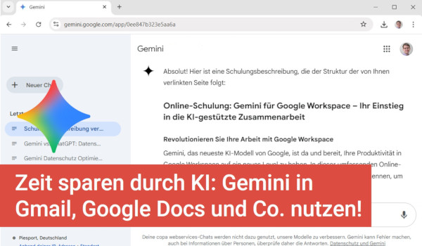 Gemini in Google Worksapce einsetzen Gemini in Google Worksapce einsetzen