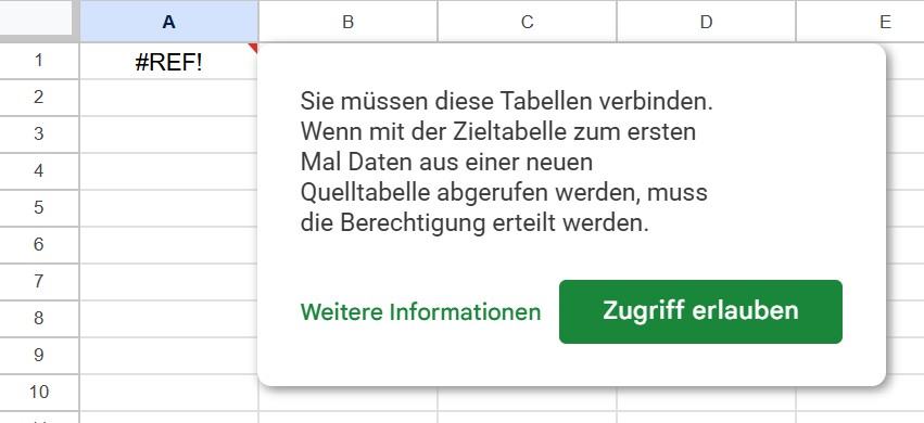 zugriff zulassen pop up importrang